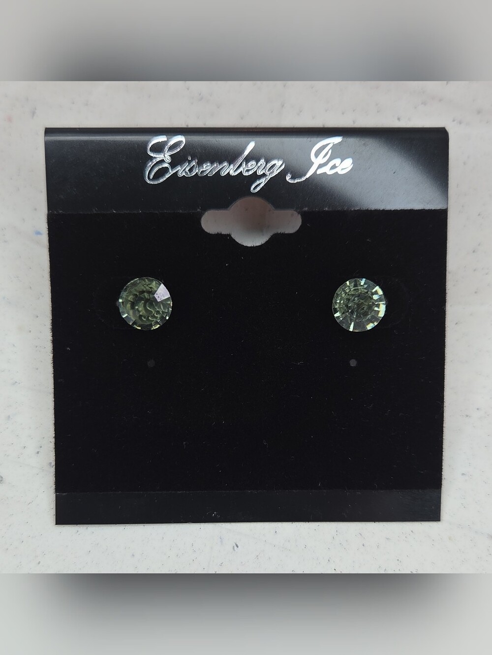 Eisenberg Ice Pale Green Crystal Stud Earrings